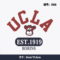 Tide Brand UCLA Monkey New Pattern Hot Transfer -класс на пинк -резистентном стирке горячая картина в стиле резины 066