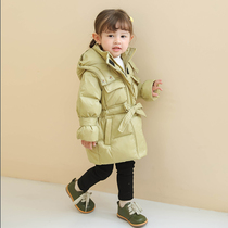 Baby down jacket girls Anti-season long children in children 2021 new foreign style childrens winter coat