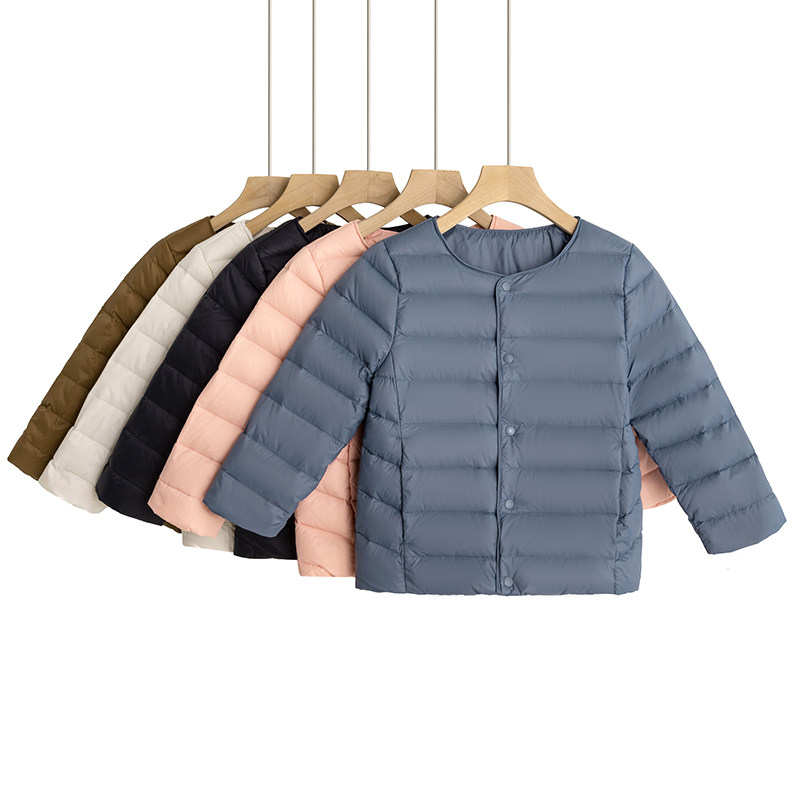 Children's down clothes liner light and thin boys girls' children middle school children's children's pure color Short-style baby autumn and winter coat