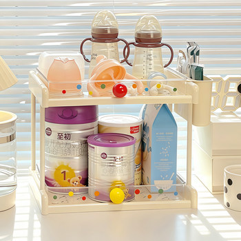 Bottle rack desktop baby products milk powder water cup tableware drain rack baby feeding table complementary food storage box