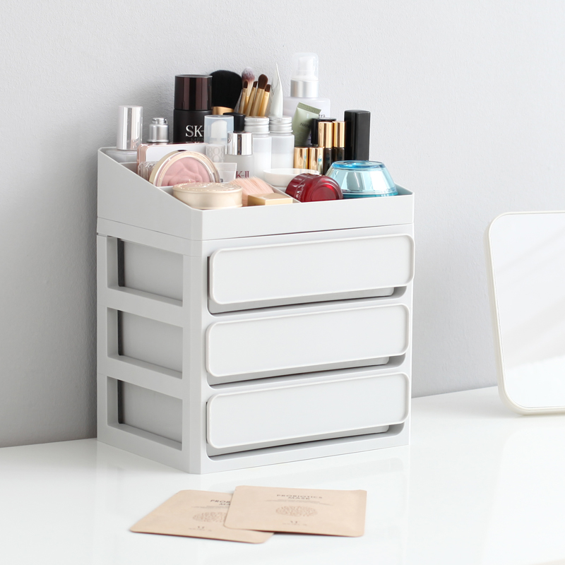 Cosmetic storage box simple drawer plastic desktop skin care products lipstick finishing box cosmetic table rack