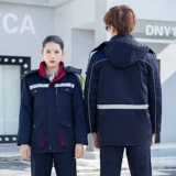 Зимний пуховик для работы, съемная длинная светоотражающая удерживающая тепло куртка, рабочая одежда, увеличенная толщина