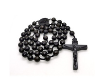 Catholic craft purple sandalwood round beads rose Sui 10MM 8MM rope necklace