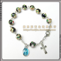 Rose Rosary-Cloisonne Handset Rosary (black)