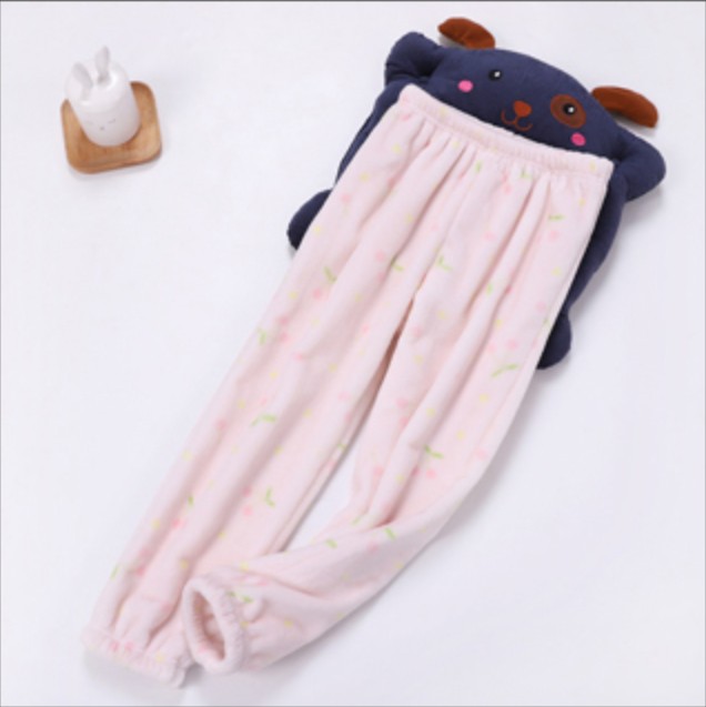 Mùa thu và mùa đông trẻ em flannel bé trai và bé gái quần ngủ ấm áp cộng với nhung dày lạnh phim hoạt hình quần giản dị quần ngủ nam