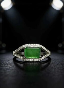 Natural grade a jade green ring