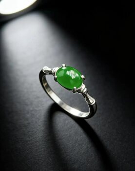 Natural grade a jade green ring