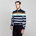Di Sinuo Áo sơ mi dài tay đơn mùa thu dài tay nam kinh doanh thường xuyên đứng cổ áo sọc áo sơ mi dài tay POLO Polo