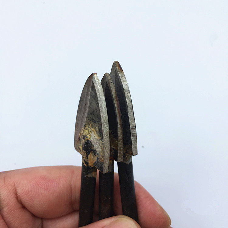 6mm Tip Type Welding Knife Straight Mill Repair Light Suit Knife Root Carved Wood Carving for Germ Electric Grinding Two-Blade Tip Knife Flat Type Welding Knife
