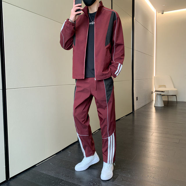 Woodpecker casual sports suit men's spring and autumn new trendy brand with handsome charge jacket two-piece set