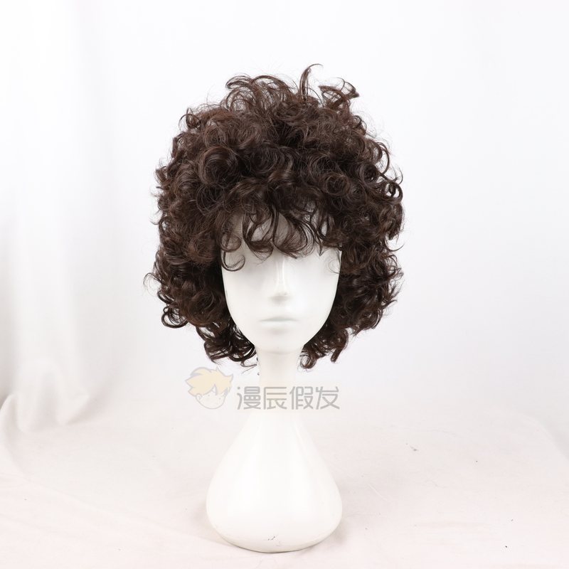Manchen Wig Stranger Things Luca Dark Brown Fluffy Small Curly Short Curly Cosplay Wig Manchen Wig Stranger Things Luca Dark Brown Fluffy Small Curly Short Curly Cosplay Wig