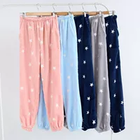 Flannel dày mùa thu và mùa đông nhà quần nam và nữ quần san hô lông cừu ấm đôi vợ chồng kích thước lớn đóng quần pyjama quần âu nữ