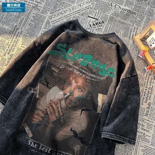 Трендовая футболка с коротким рукавом, в американском стиле, оверсайз