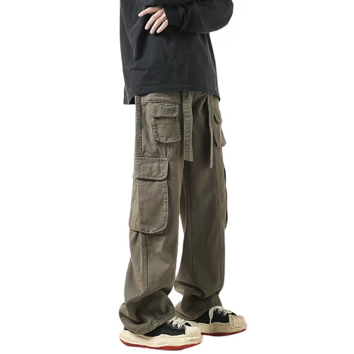 Японские весенние ретро дизайнерские штаны, свободный прямой крой, тренд сезона