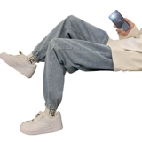 Цветные трендовые джинсы, синие штаны для отдыха, в корейском стиле, осенние