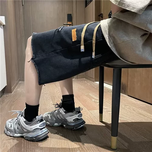 Джинсовая юбка, летние шорты, повседневные брюки, дизайнерские штаны, в американском стиле, тренд сезона