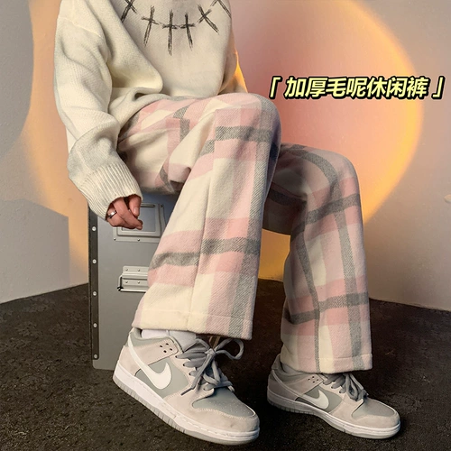 Шерстяные демисезонные ретро штаны, увеличенная толщина