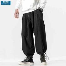 Japanese pendant sense wide-leg overalls mens trend brand large size loose-legged sports and leisure bloomers Korean version of the trend