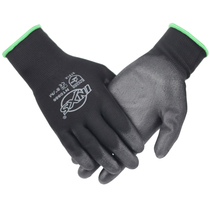 Saidite N10556 thin section PU coated palm labour protection operation gloves abrasion resistant anti-slip and breathable soft patch hand black