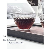One Ming diamond pattern Japanese heat-resistant transparent glass hand coffee sharing small Cup Home Mini kung fu tea cup