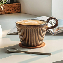 One Ming retro style vertical ceramic cup latte American coffee cup household breakfast cup 350ml