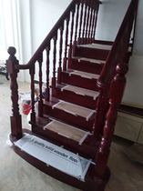 The entire ladder plus solid wood cabinets solid wood internet celebrity stair treads glass stair guardrails custom solid wood handrails stair customization