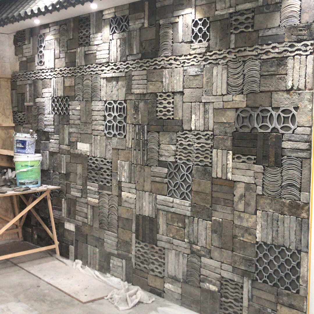 Blue brick old brick red brick slice old wall brick red brick skin old brick Chinese antique brick background wall brick cultural brick