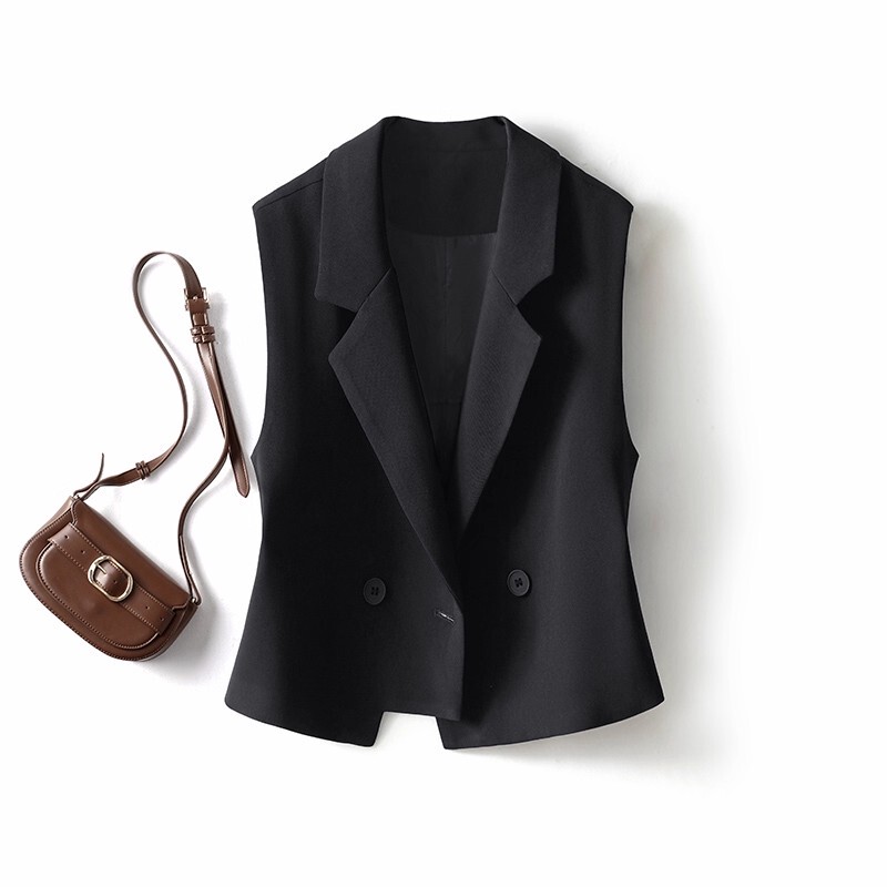 Black Suit Vest for Women, New Spring and Autumn Style, Petite Short Vest, Casual Suit Vest, Outerwear Vest