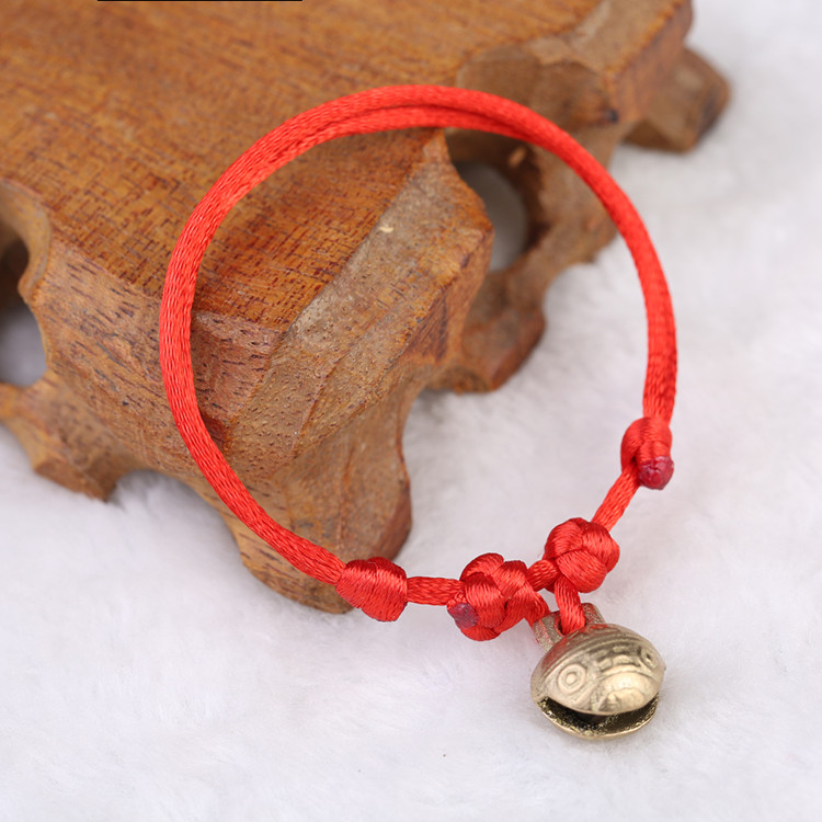 Kích thước có thể điều chỉnh lớn tiger head chuông đồng red rope bracelet vòng chân bé bé toddler chuông