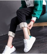 Quần nữ mùa đông với quần bó sát nhung cộng với quần cotton mùa đông chải lông cộng với quần nhung hậu cung nữ kiểu mẫu mùa thu đông