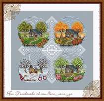 Cross stitch electronic drawing SJ001 In Grandmothers Garden