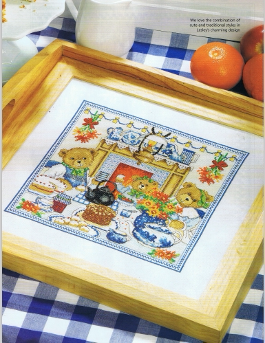 Cross Stitch Electronic Drawing Redraw Cross Stitch Gold 104 Cartoon-Teddy Bear Afternoon Tea