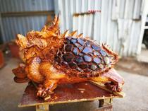 Laos pear mahogany Chinese Dragon tortoise wood carving ornaments God Beast evil town house to recruit money into treasure NAFU art