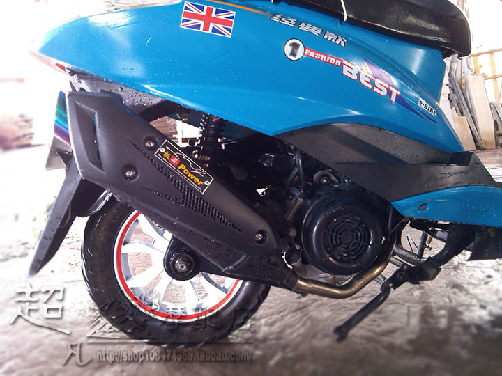 Xe máy Yamaha sửa đổi ống xả GY6 giả F lửa Qiaoge WISP RSZ Arai A2 A8 ba trong một - Ống xả xe máy ống xả xe máy honda