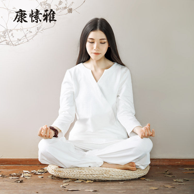 Coney Linen Linen Indian Yoga Dresses Woman Loose Cotton Numb Suit Zen to serve Buddhist autumn and winter costumes to take a meditation suit