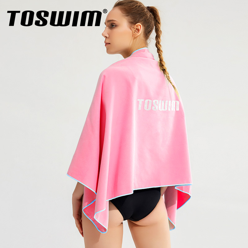 TOSWIM swimming bath towel Female quick-drying towel absorbent beach towel portable sunscreen sports fitness cloak bathrobe