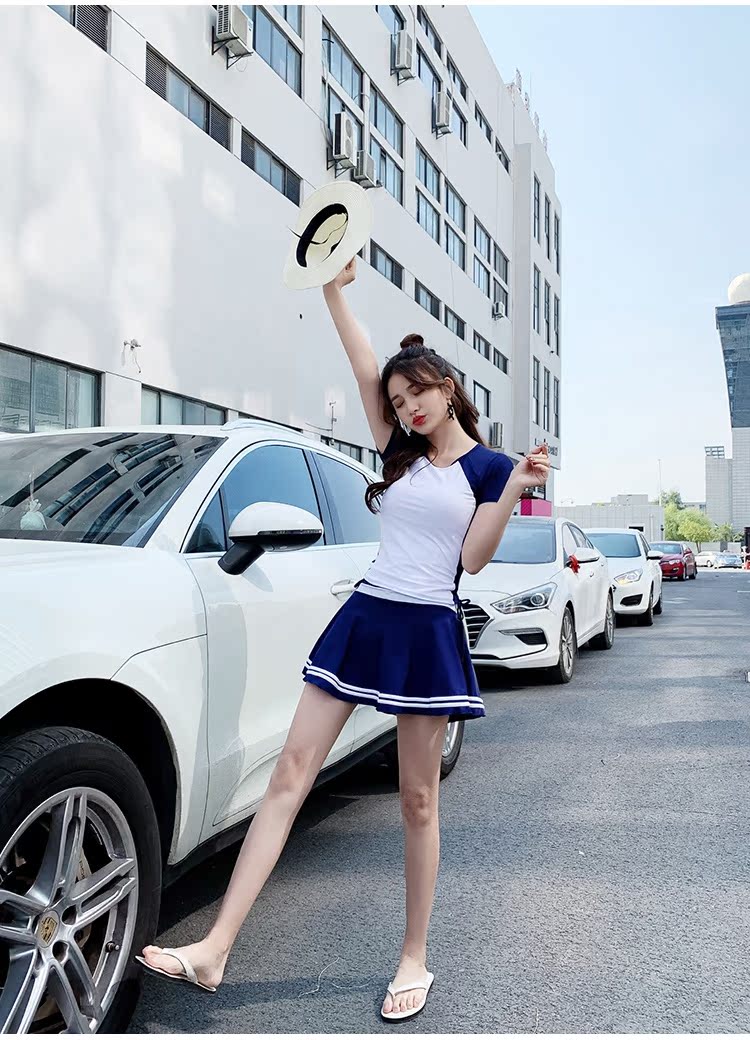 Áo tắm nữ dễ thương Nhật Bản 2019 mới xuân nóng bảo thủ sinh viên nhỏ tươi Hàn Quốc áo tắm nhỏ ngực nhỏ - Bộ đồ bơi hai mảnh bikini 2 mảnh màu đỏ