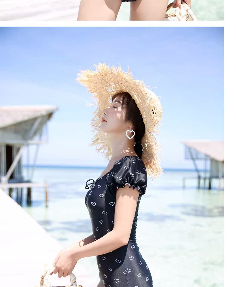 Agliondy gợi cảm che bụng mỏng áo tắm nữ cổ tích spa kỳ nghỉ bãi biển áo tắm liền kề thịt - Bộ đồ bơi One Piece áo bơi 1 mảnh