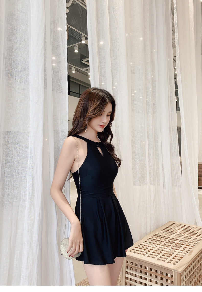 Áo tắm đen nữ 2019 mới hot xuân thời trang liền kề bụng thon gọn bảo thủ nước hoa nhỏ gợi cảm. - Bộ đồ bơi One Piece đồ bơi liền thân trẻ em