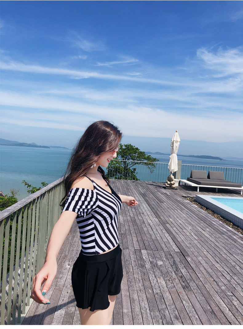 Áo tắm nữ chia đôi bảo thủ hai mảnh kích thước lớn chất béo mm bảo thủ che bụng thon gọn gợi cảm nóng bỏng che chở mẹ bơi - Bộ đồ bơi hai mảnh bikini 2 mảnh