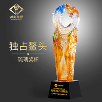 Liuli trophy customized high-end creative enterprise annual meeting commemorating excellent staff honor best employee award