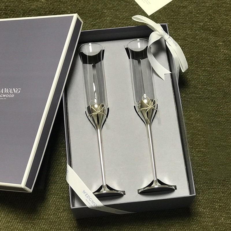 [Wedding Gift] Wedgwood Vera Wang Love Knot Champagne Glasses Set of Two
