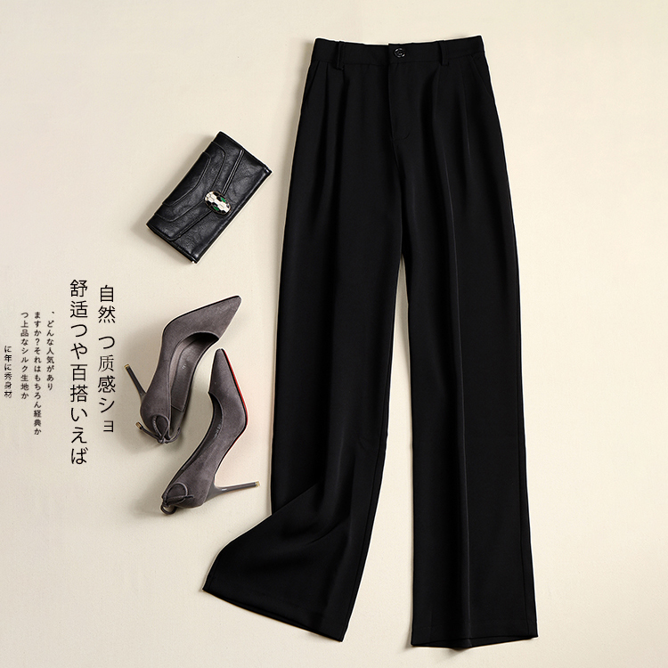 South Korea Summer New Red Casual Western Dress Pants Children High Waist Straight Barrel Loose Fashion 100 Ride Long Pants Tide