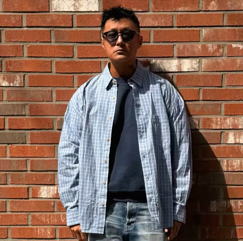 Tp Brand 26Ss Imported Yarn Japanese Plaid Casual Shirt Shawn Yue Oversized Shirt