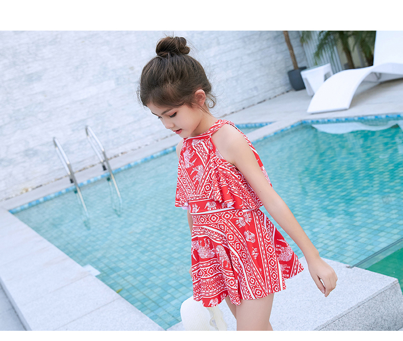 Cô gái mới mặc đồ bơi bé trai Hàn Quốc chia đôi váy công chúa kiểu phẳng góc cô gái học sinh trẻ em tắm nước nóng mùa xuân - Bộ đồ bơi của Kid đồ bơi cho be trai