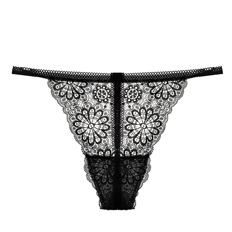 Panties female lace transparent clay pants pure cotton crotch with a rope large-code t pants hot temptation