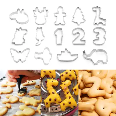 Cartoon animal vegetable handmade steamed bun bun mold Stainless steel fondant cake biscuit cutting mold non-food tool