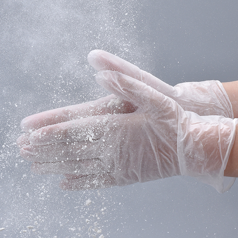 Disposable Pvc Gloves Food Catering Thickened Gloves Wear Resistant Level Transparent Snowflake Ghee Moon Cake Kitchen Baking