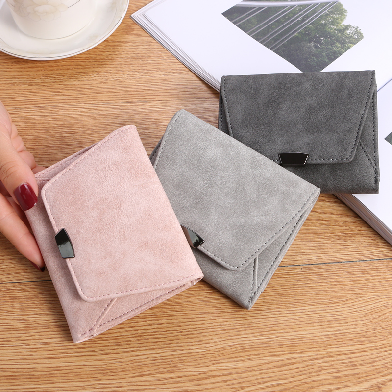 2021 new wallet women's Korean fashion ins short small coin purse thin mini small wallet soft leather