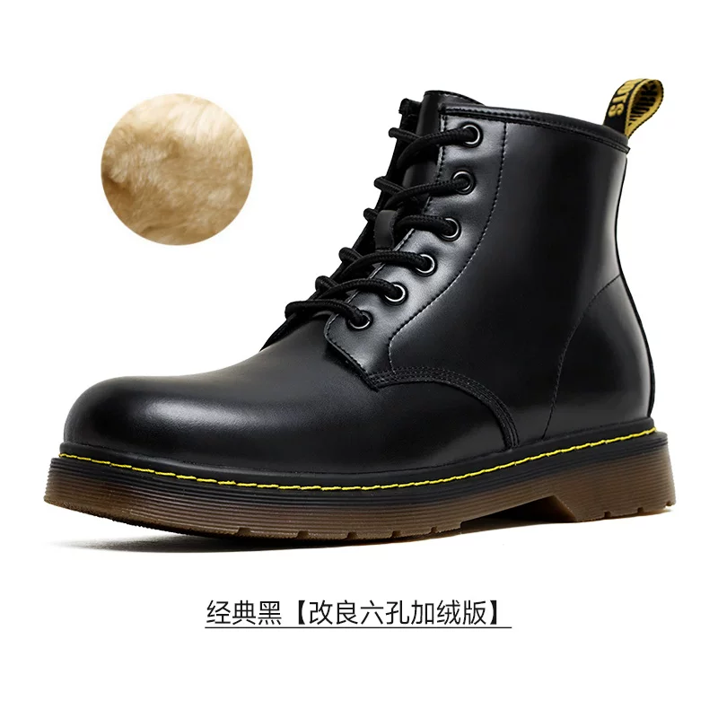 Мартенс, высокие ботинки в английском стиле, черные low-ботинки, до mid-calf, британский стиль, натуральная кожа